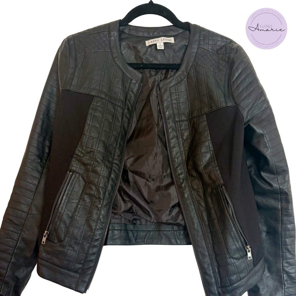 Larry Levine Black Moto Jacket | Size Small